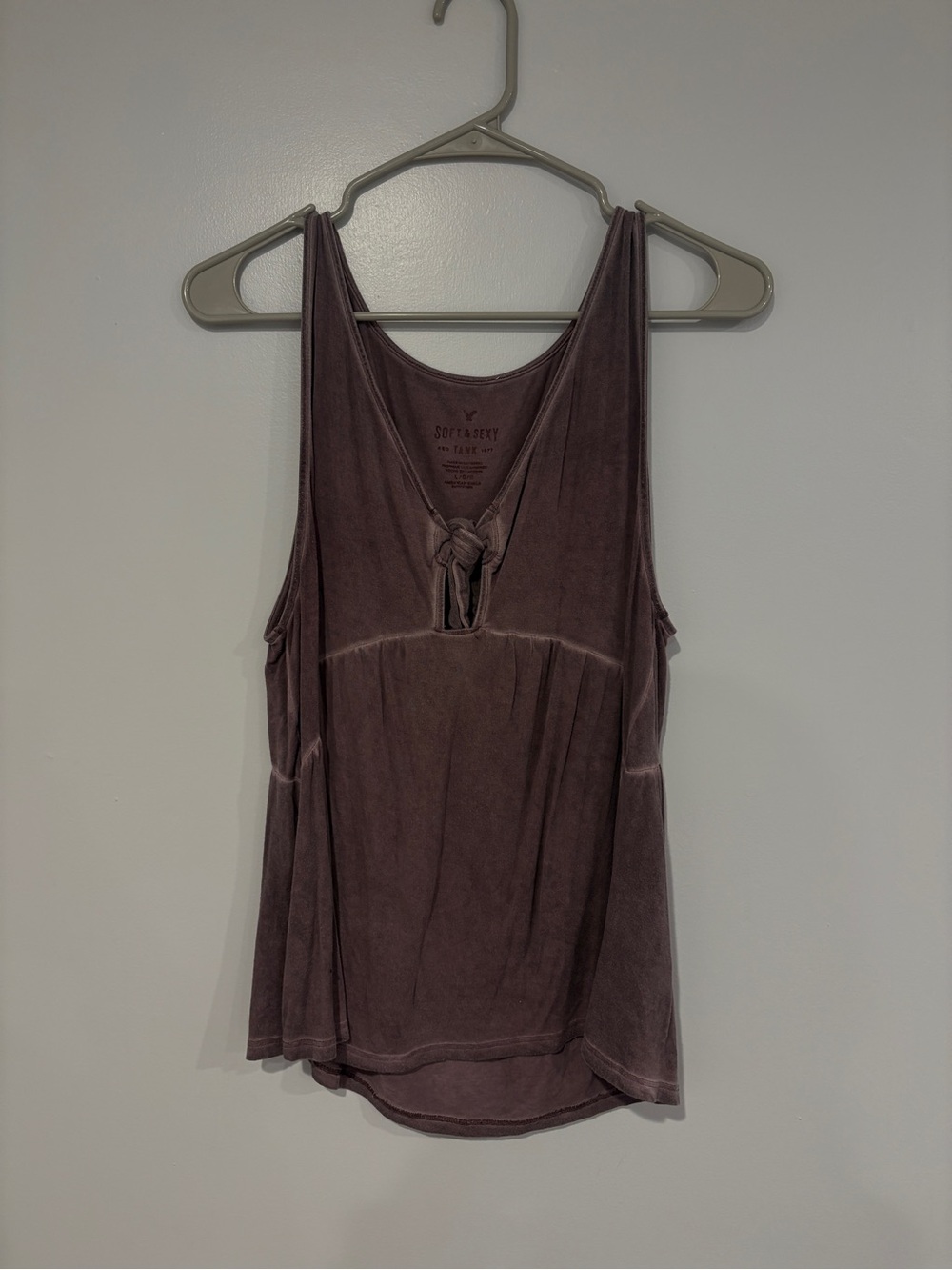 American Eagle Outfitters Mauve Knot-Front Tank
